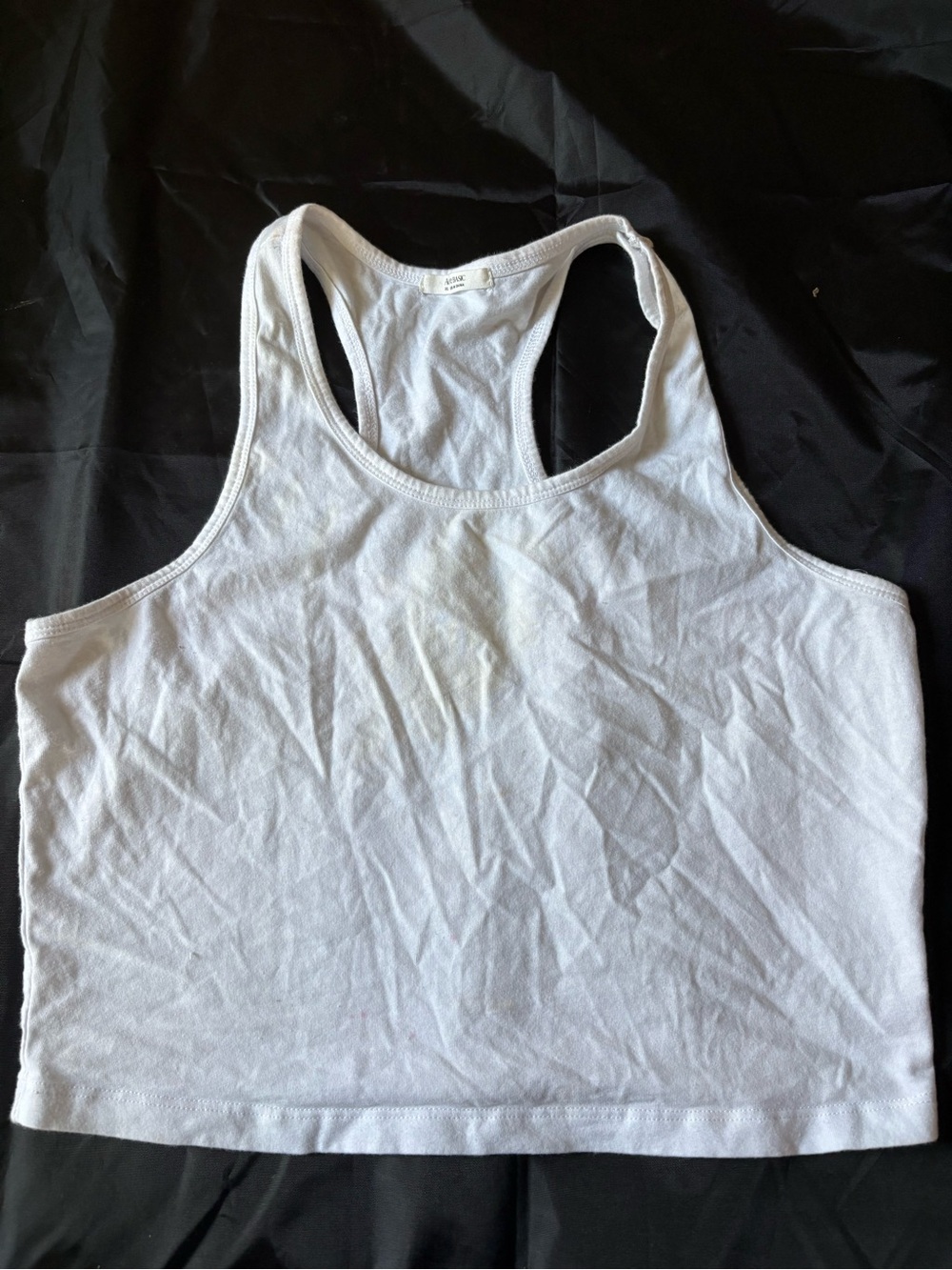 Active Basic White Racerback Crop Tank